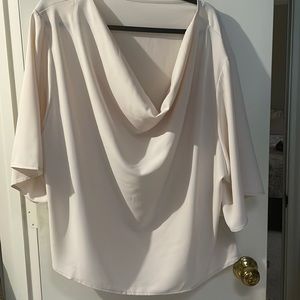 Lightweight Apricot Top with Draped Neck and Sleeves - XXL